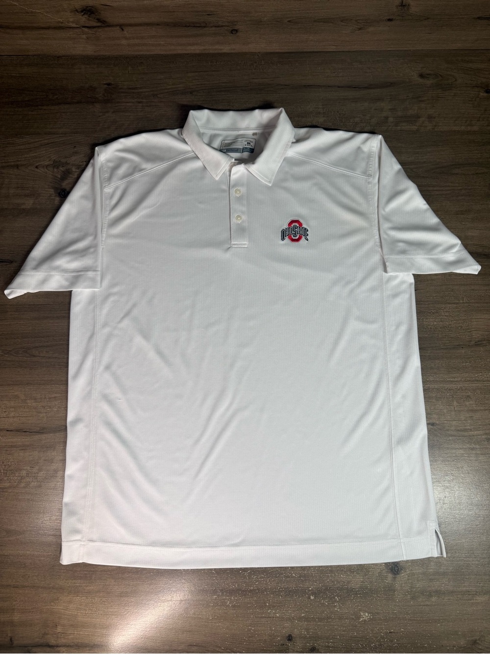 Ohio State Buckeyes Cutter & Buck Polo Mens XXL White DryTec Golf NCAA OSU
